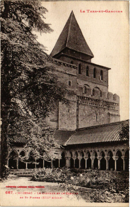 Carte postale ancienne Le Tarn-et-Garonne Moissac La Clocher et la Cloitre et Saint-Pierre à Moissac