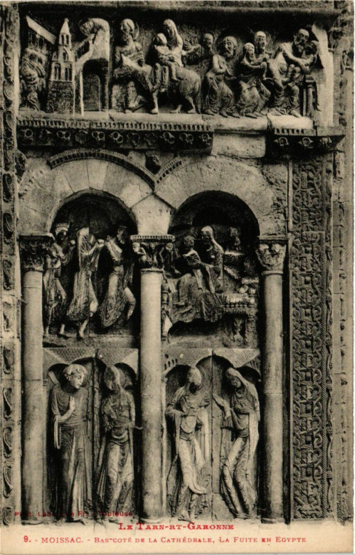 Carte postale ancienne Le Tarn-et-Garonne - Moissac - Basscote de la Cathédrale La Porte. à Moissac