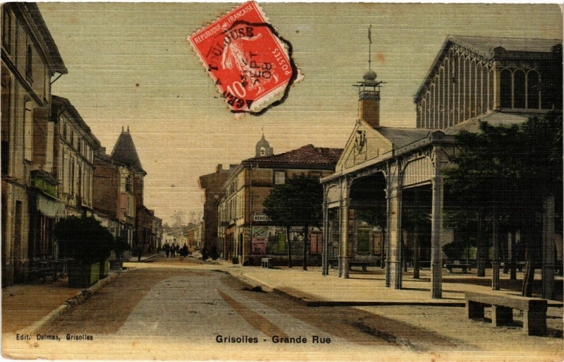 Carte postale ancienne Grisoiles - Grande Rue