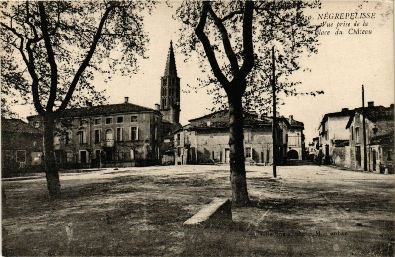 Carte postale ancienne Negrepelisse - Vue prise de la Place du Chateau à Nègrepelisse
