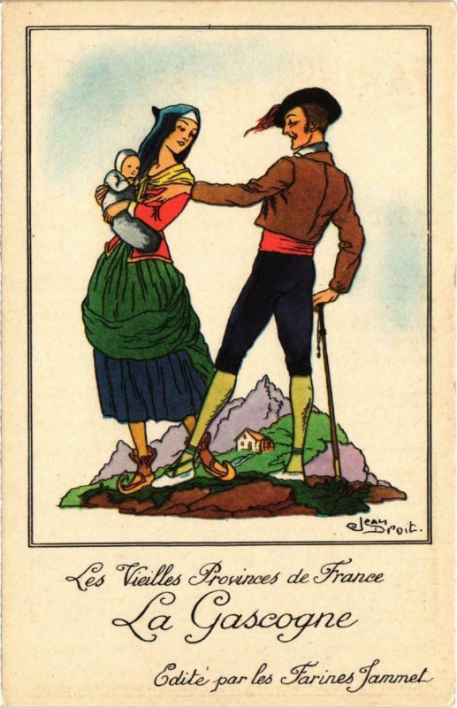 Carte postale ancienne France - Folklore - Les Vieilles Provinces de France - La Gascogne