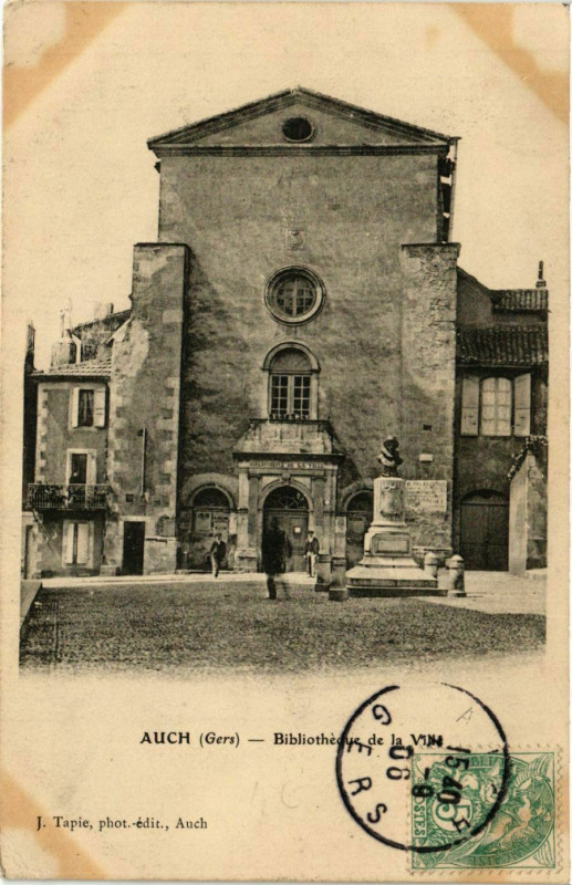 Carte postale ancienne Auch - Bibliothéque de la Vit à Auch