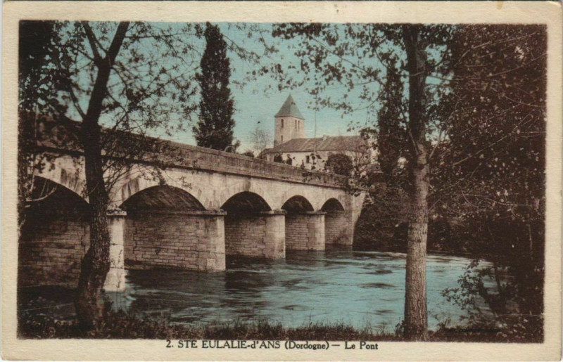 Carte postale ancienne Sainte-Eulalie-d'Ans - Le Pont à Sainte-Eulalie-d'Ans
