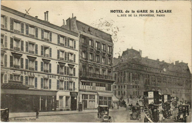 Carte postale ancienne Hotel de la Gare St. Lazare