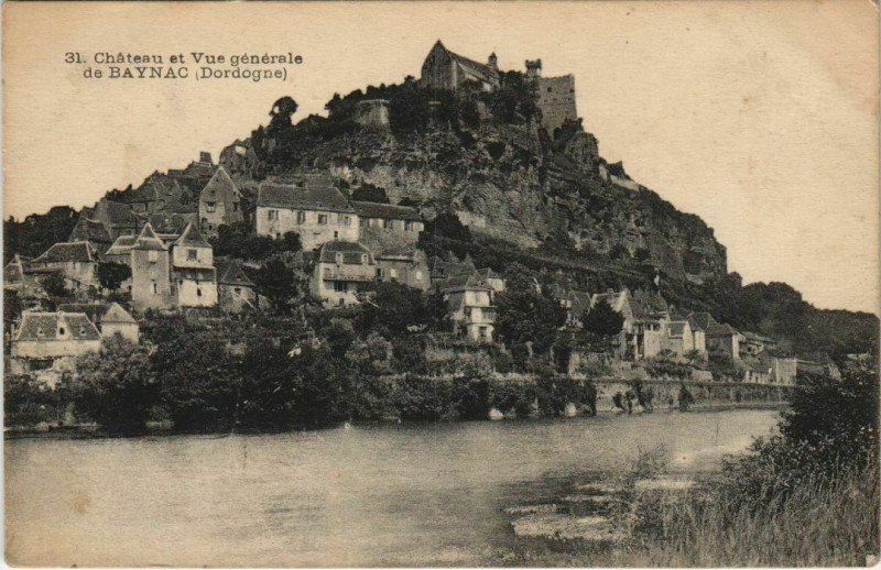 Carte postale ancienne Chateau et Vue Generale de Beynac - Baynac