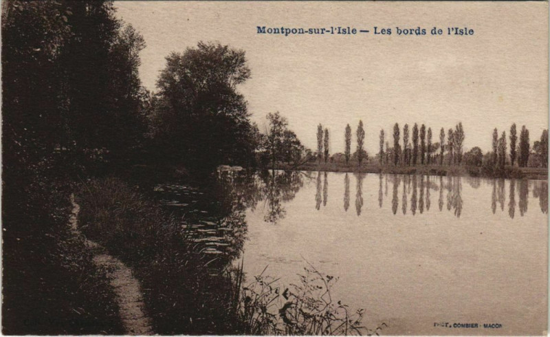 Carte postale ancienne Montpon-sur-l'Isle - Les Bords de l'Isle