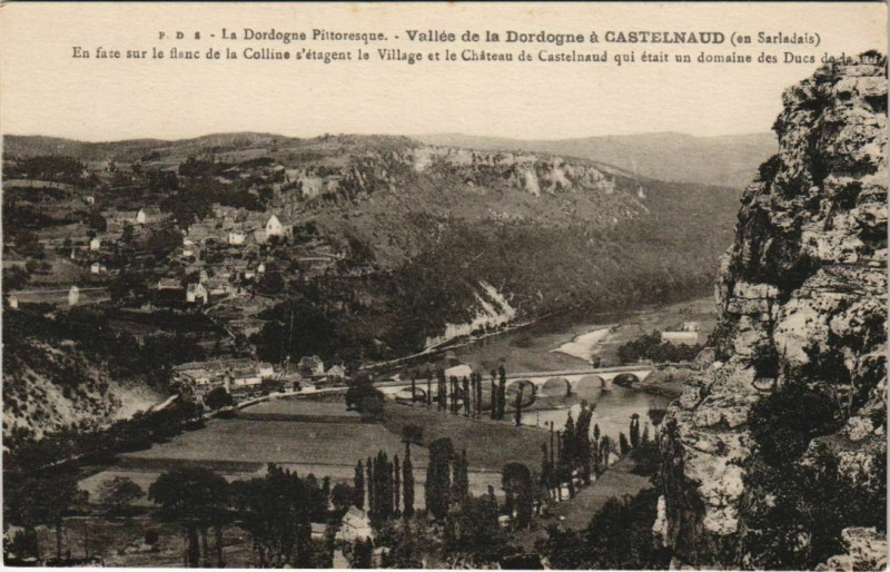 Carte postale ancienne Vallee de la Dordogne a Castelnaud - En Sarladais