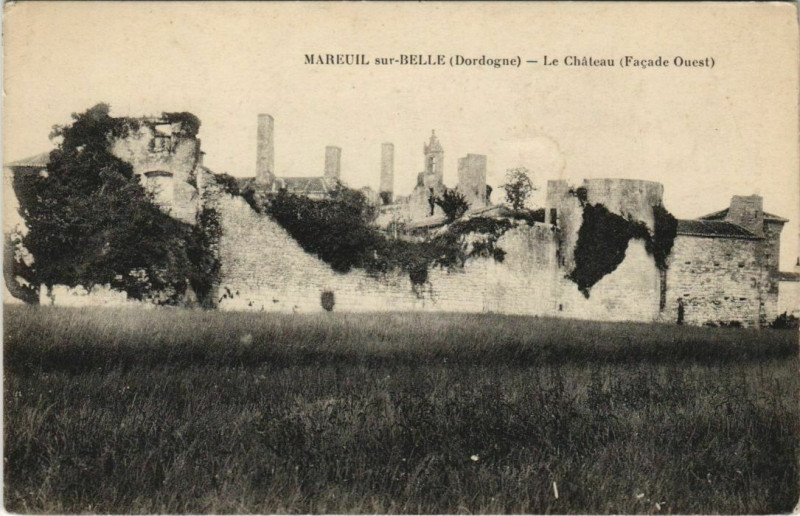 Carte postale ancienne Mareuil-sur-Belle - Le Chateau - Facade Ouest