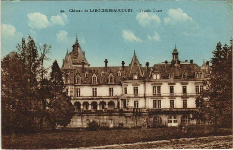 Carte postale ancienne Chateau de Larochebeaucourt - Facade Ouest
