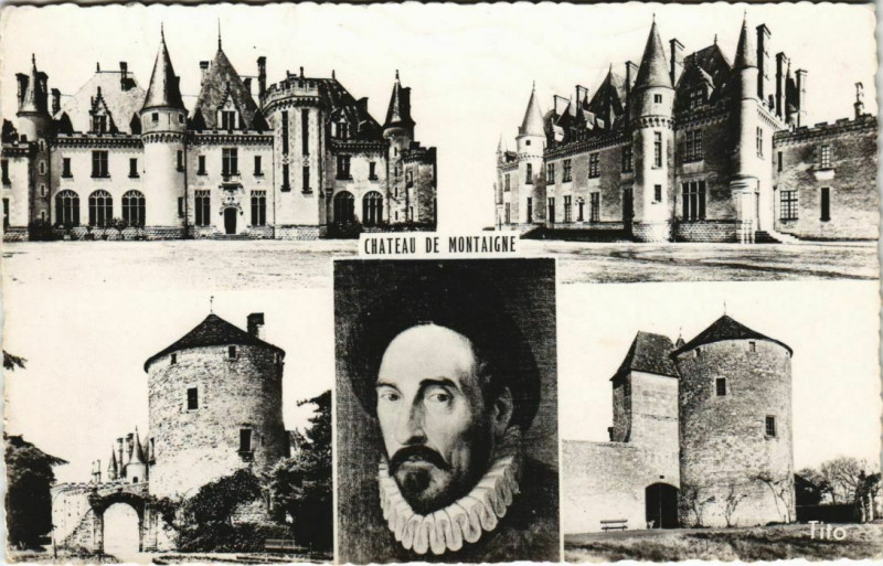 Carte postale ancienne Chateau de Michel de Montaigne - Scenes