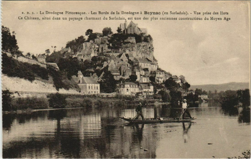Carte postale ancienne Les Bords de la Dordogne a Beynac - En Sarladais
