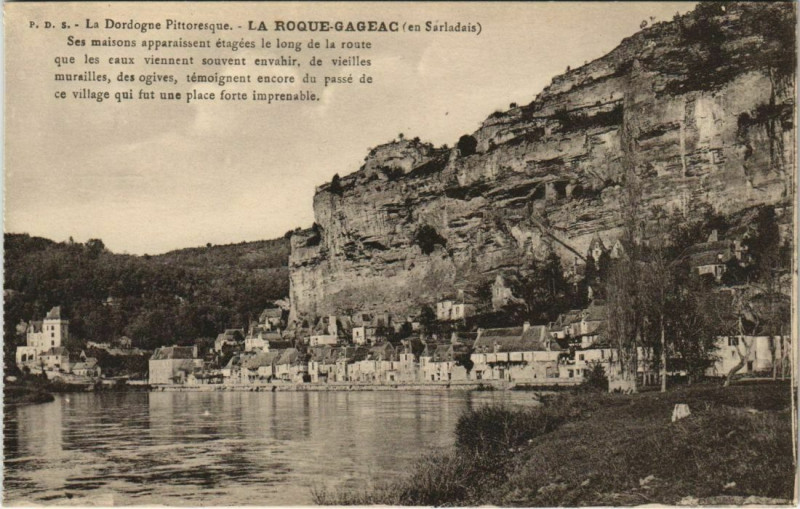 Carte postale ancienne La Roque Gageac - En Sarladais - Vue - Maisons à La Roque-Gageac