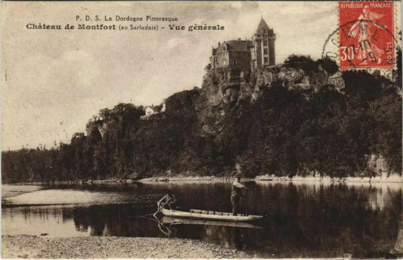 Carte postale ancienne Chateau de Montfort - En Sarladais - Vue Generale