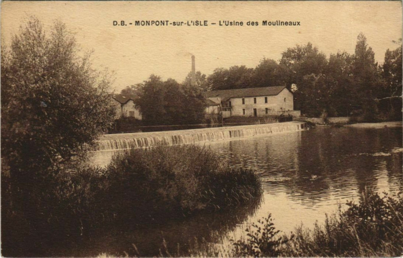 Carte postale ancienne Monpont-sur-l'Isle - L'Usine des Moulineaux