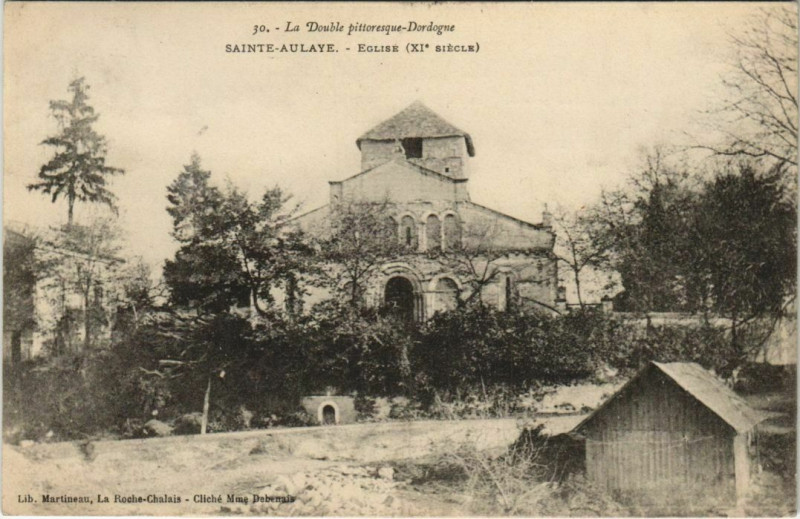 Carte postale ancienne Sainte-Aulaye - Eglise