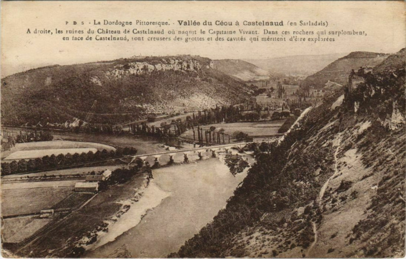Carte postale ancienne Vallee du Ceou a Castelnaud - En Sarladais