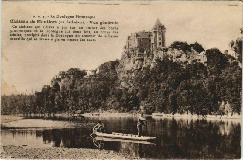 Carte postale ancienne Chateau de Montfort - En Sarladais - Vue Generale