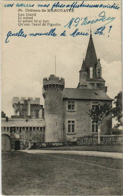 Carte postale ancienne Chateau de Marouatte