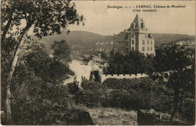 Carte postale ancienne Carsac- Chateau de Montfort France
