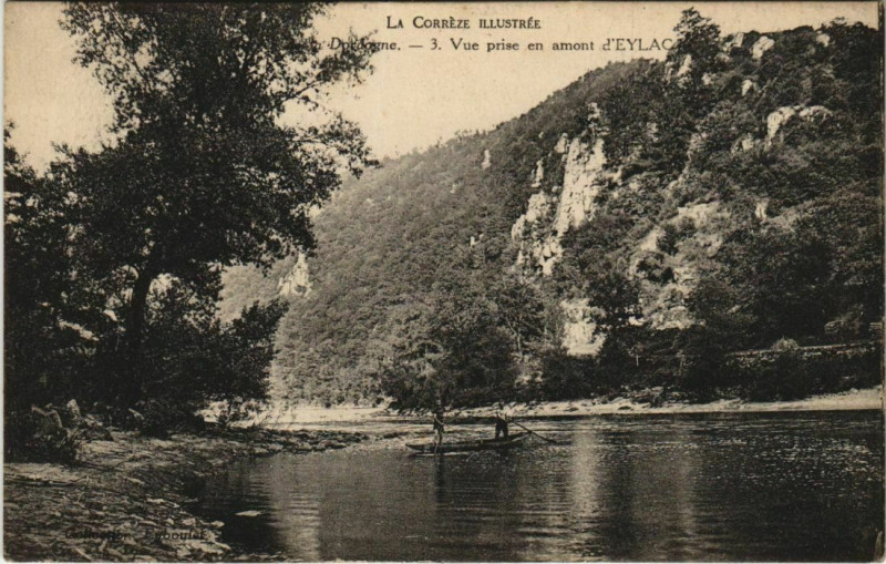 Carte postale ancienne Vue prise en amont d'Eylac France