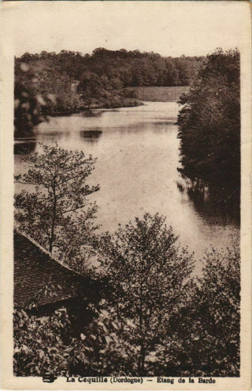 Carte postale ancienne La Cequille- Etang de la Barde France