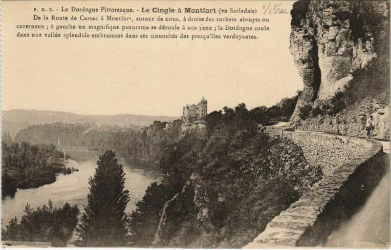 Carte postale ancienne Le Cingle a Montfort France