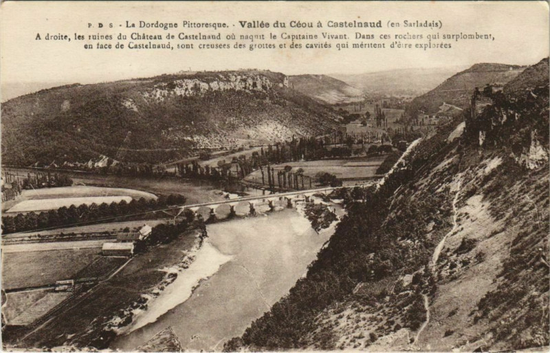 Carte postale ancienne Vallee du Ceou a Castelnaud France