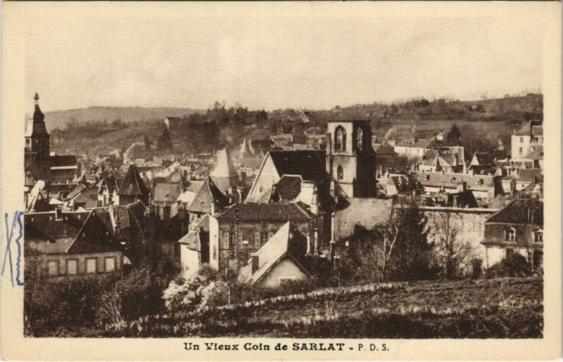 Carte postale ancienne Sarlat- Un coin du Vieux France