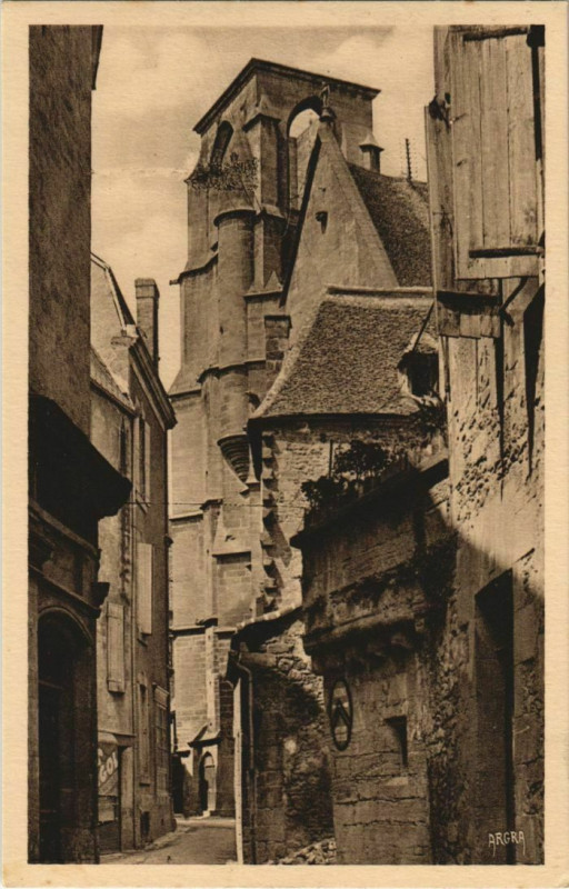 Carte postale ancienne Sarlat- Clocher de l'ancienne Eglise Sainte-Marie France