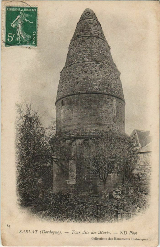 Carte postale ancienne Sarlat- Tour dite des Morts France