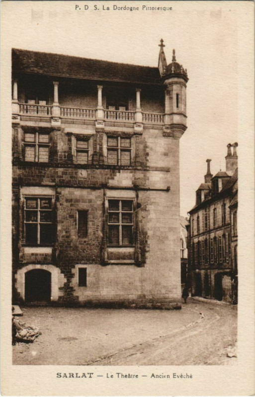 Carte postale ancienne Sarlat- Le Theatre,Ancien Eveche France