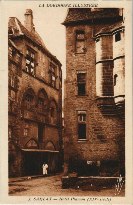Carte postale ancienne Sarlat- Hotel Plamon France