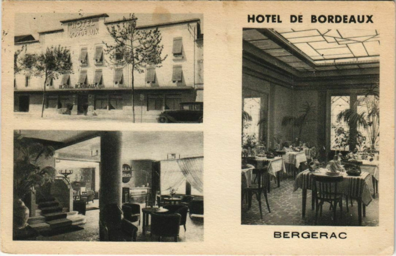 Carte postale ancienne Bergerac- Hotel de Bordeaux France à Bergerac