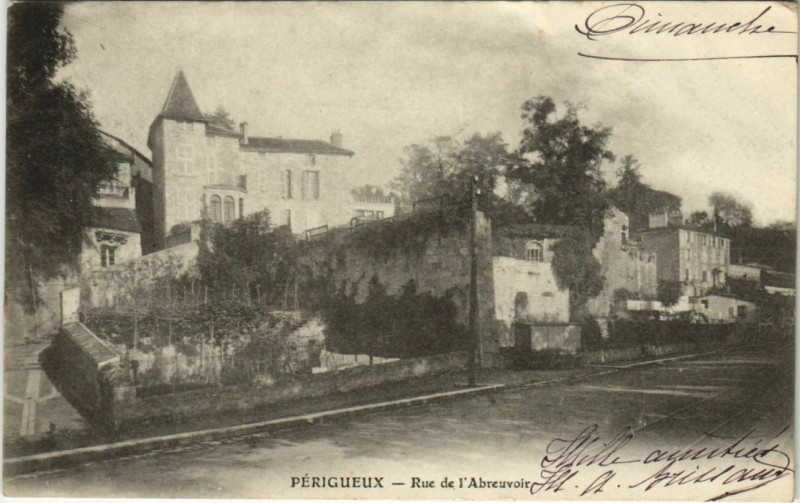Carte postale ancienne Perigueux- Rue de l'Abreuvoir France à Périgueux