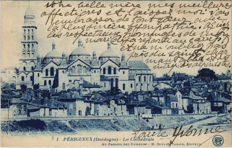 Carte postale ancienne Perigueux- La Cathedrale France à Périgueux