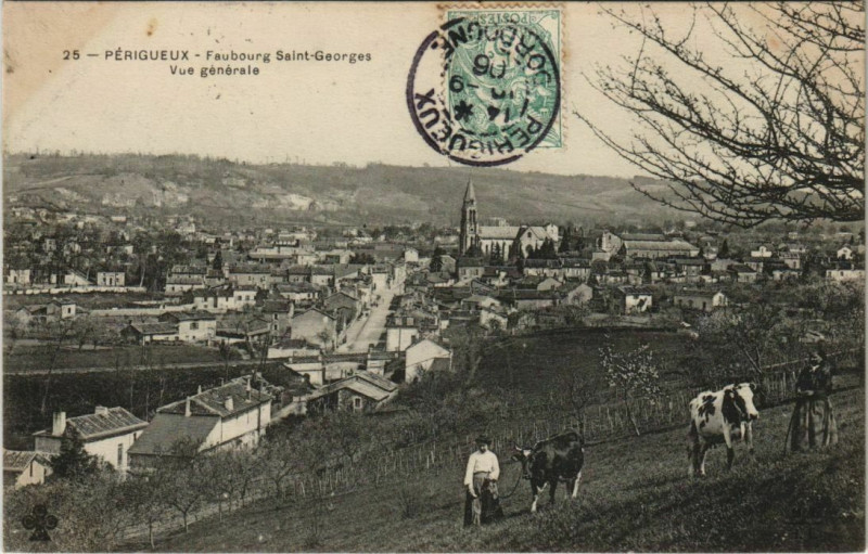 Carte postale ancienne Perigueux- Faubourg Saint-Georges, vue generale France à Périgueux