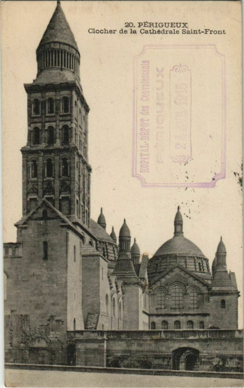 Carte postale ancienne Perigueux- Clocher de la Cathedrale Saint-Front France à Périgueux