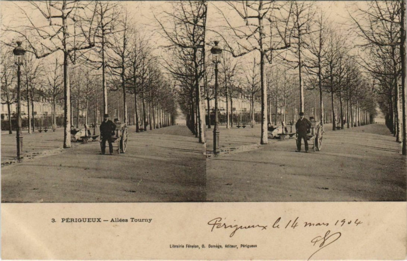 Carte postale ancienne Perigueux- Allee Tourny France à Périgueux