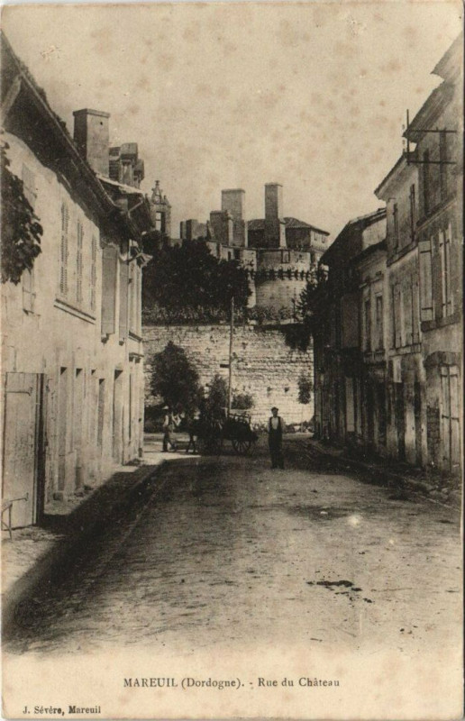Carte postale ancienne Mareuil - Rue du Chateau