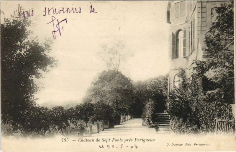 Carte postale ancienne Chateau de Sept Fonts pres Perigueux à Périgueux