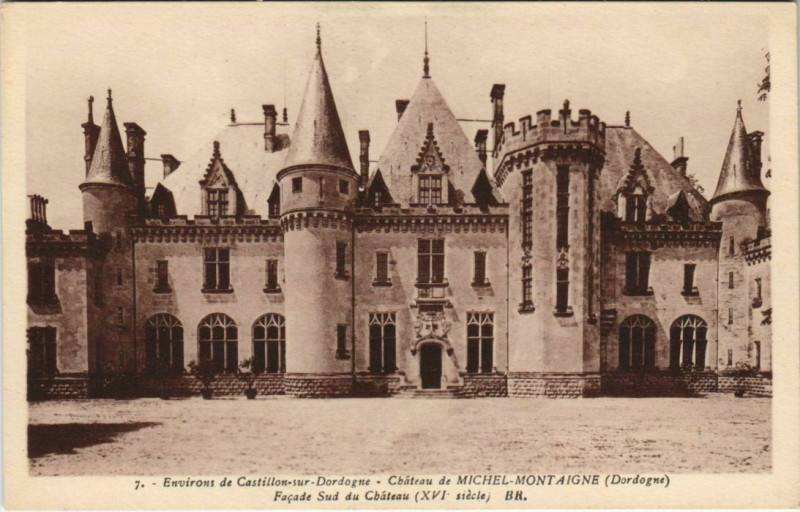 Carte postale ancienne Environs de Castillon-sur-Dordogne - Chateau de Michel-Montaigne