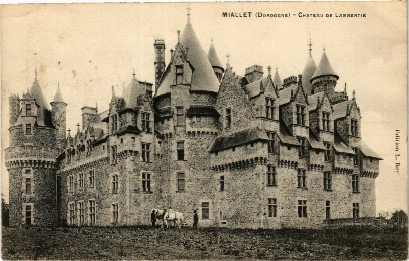 Carte postale ancienne Miallet - Chateau de Lambertie
