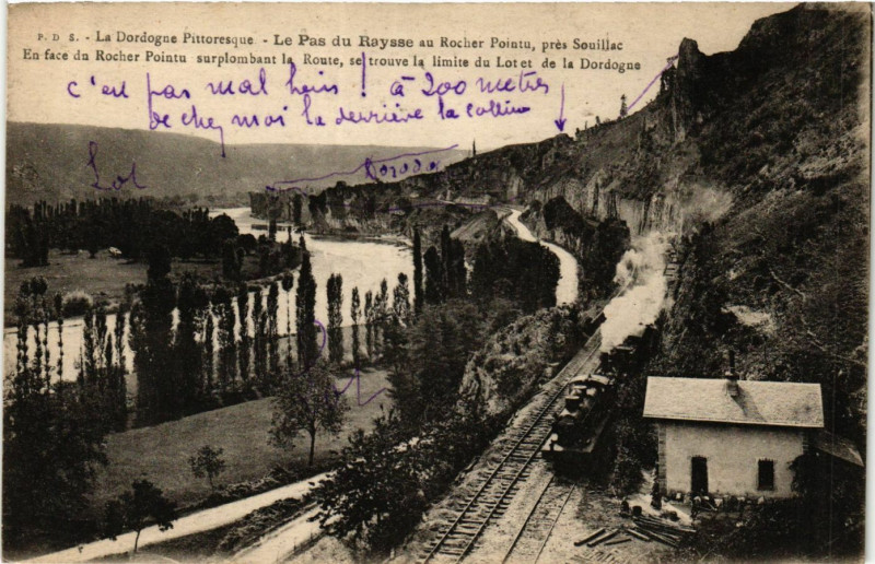 Carte postale ancienne La Dordogne Pittoresque - Le Pas du Raysse au Rocher Pointu