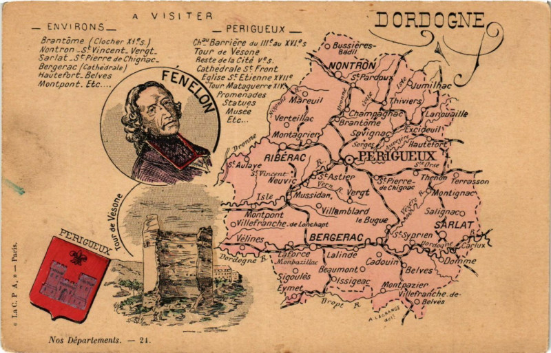 Carte postale ancienne Environs Brantome - Montron Saint-Vincent Vergt à Vergt