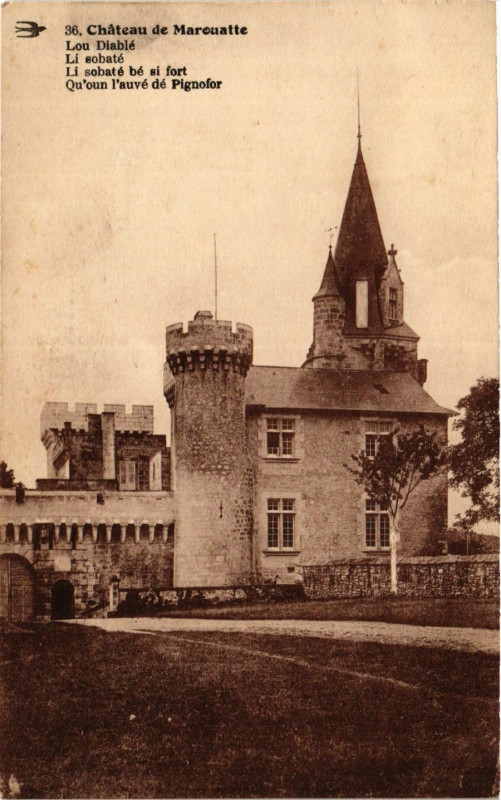 Carte postale ancienne Chateau de Marouatte - Lou Diable