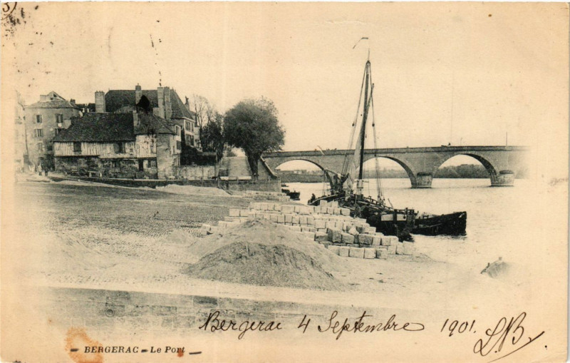 Carte postale ancienne Bergerac - Le Port à Bergerac