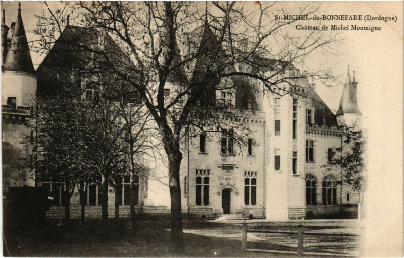 Carte postale ancienne Saint-Michel de Bonnefare - Chateau de Michel Montaigne
