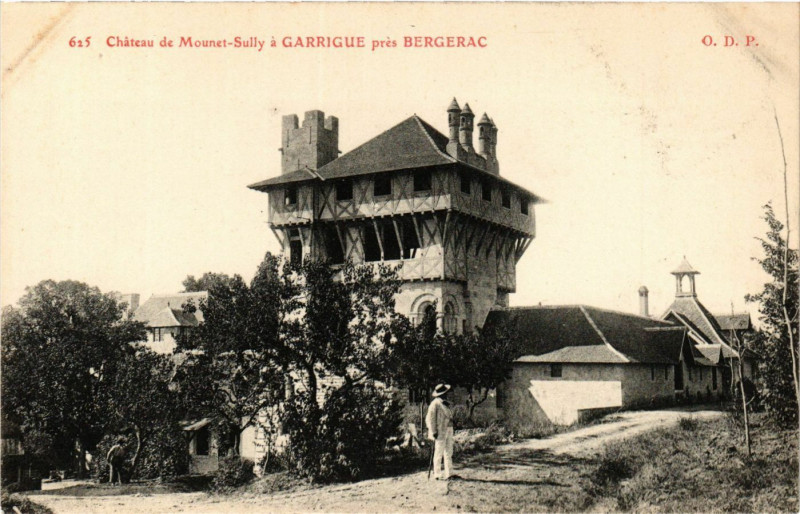 Carte postale ancienne Chateau de Mounet-Sully a Garrigue pres Bergerac à Bergerac