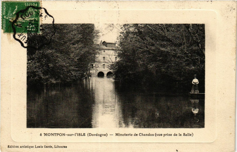 Carte postale ancienne Montpon-sur-l'Isle - Minoterie de Chandos