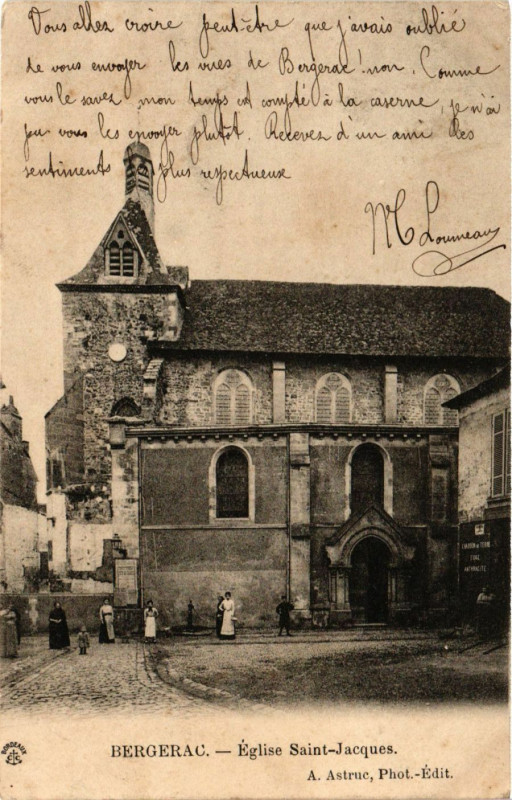 Carte postale ancienne Bergerac - Eglise Saint-Jacques à Bergerac